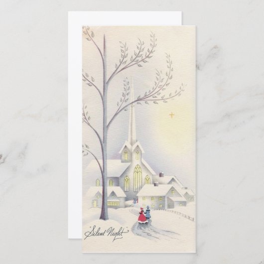 Weihnachtskirche Feiertagskarte (Vorne/Hinten)