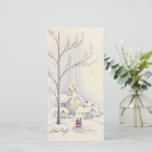 Weihnachtskirche Feiertagskarte (Stehend Vorderseite)