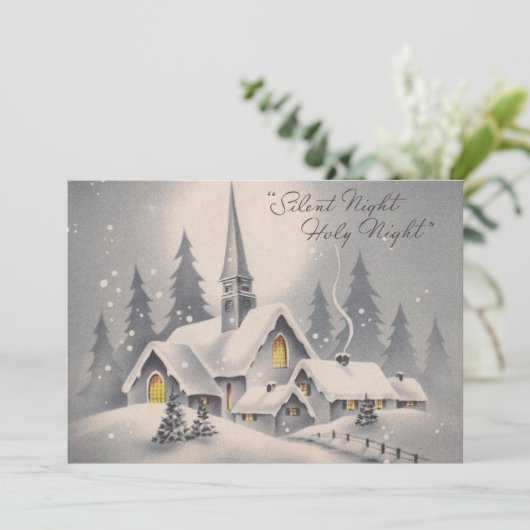 Weihnachtskirche Feiertagskarte (Stehend Vorderseite)