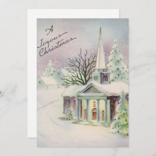 Weihnachtskirche Feiertagskarte (Vorne/Hinten)