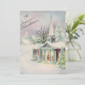 Weihnachtskirche Feiertagskarte (Stehend Vorderseite)