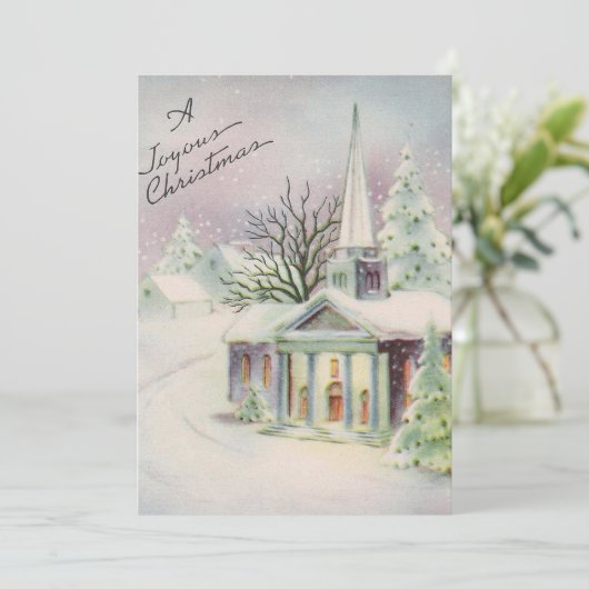 Weihnachtskirche Feiertagskarte (Stehend Vorderseite)