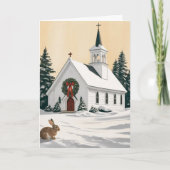 Weihnachtskirche Feiertagskarte (Vorderseite)