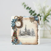 Weihnachtskirche Feiertagskarte (Stehend Vorderseite)