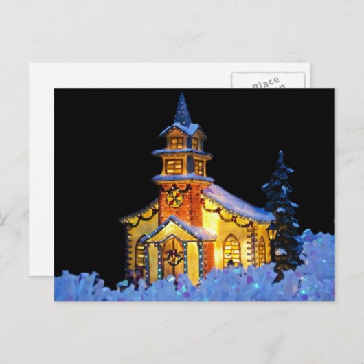 Weihnachtskirche Feiertagspostkarte (Vorne/Hinten)