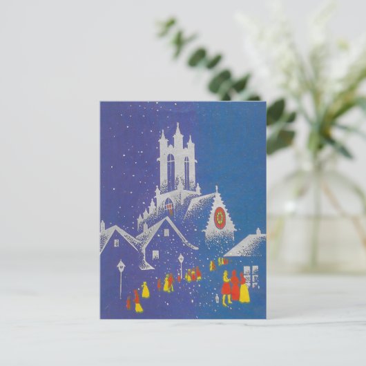 Weihnachtskirche Feiertagspostkarte (Stehend Vorderseite)