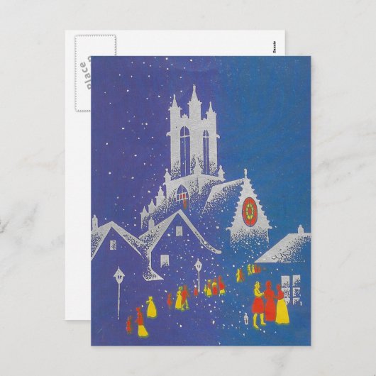 Weihnachtskirche Feiertagspostkarte (Vorne/Hinten)