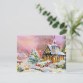 Weihnachtskirche Feiertagspostkarte (Stehend Vorderseite)