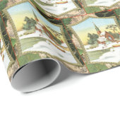 Weihnachtskirche gekachelt geschenkpapier (Rolleneckpunkt)