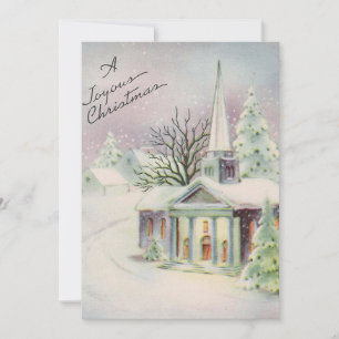Weihnachtskirche im Vintage-Stil Feiertagskarte