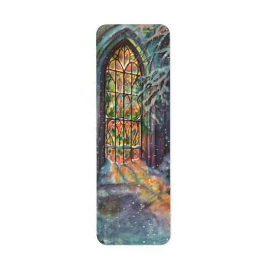 Weihnachtskirche mit festgeklemmtem Glasfenster (Vorne)