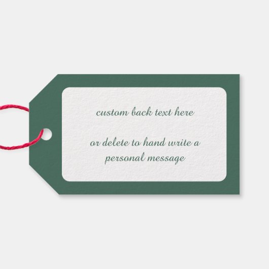 Weihnachtskirche mit festgeklemmtem Glasfenster Geschenkanhänger (Rückseite Horizontal)