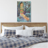 Weihnachtskirche mit festgeklemmtem Glasfenster Leinwanddruck (Insitu (Schlafzimmer))