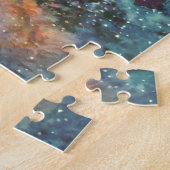 Weihnachtskirche mit festgeklemmtem Glasfenster Puzzle (Seite)