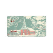 Weihnachtskirche, Schnee im Winter Adressaufkleber (Vorne)