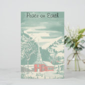 Weihnachtskirche, Schnee im Winter Briefpapier (Stehend Vorderseite)