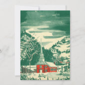 Weihnachtskirche, Schnee im Winter Feiertagskarte (Vorderseite)