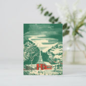 Weihnachtskirche, Schnee im Winter Feiertagspostkarte (Stehend Vorderseite)