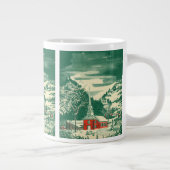Weihnachtskirche, Schnee im Winter Jumbo-Tasse (Rechts)
