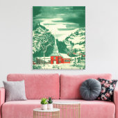Weihnachtskirche, Schnee im Winter Leinwanddruck (Insitu (Wohnzimmer))