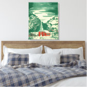 Weihnachtskirche, Schnee im Winter Leinwanddruck (Insitu (Schlafzimmer))