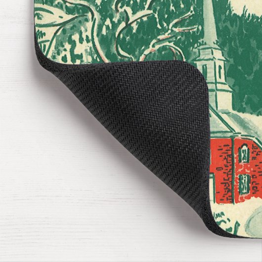 Weihnachtskirche, Schnee im Winter Mousepad (Ecke)