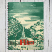 Weihnachtskirche, Schnee im Winter Notizblock