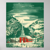 Weihnachtskirche, Schnee im Winter Poster (Vorne)