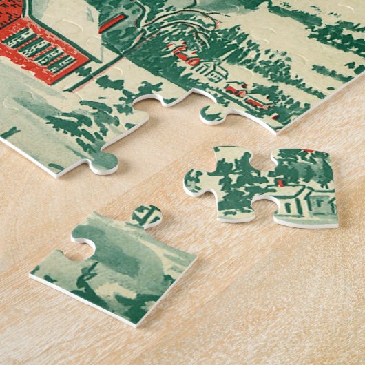 Weihnachtskirche, Schnee im Winter Puzzle (Seite)