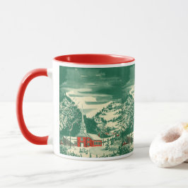 Weihnachtskirche, Schnee im Winter Tasse