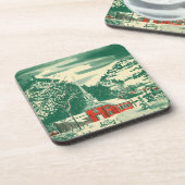 Weihnachtskirche, Schnee im Winter Untersetzer (Linke Seite)