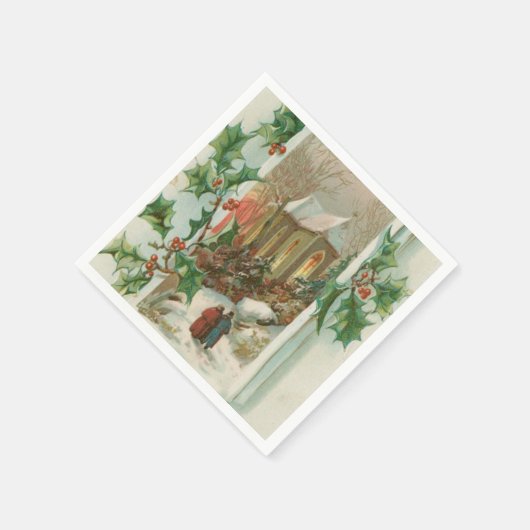 Weihnachtskirche Serviette (Ecke)