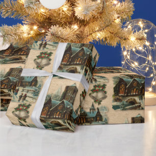 Weihnachtskirche viktorianische Weihnachtslieder G Geschenkpapier