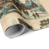 Weihnachtskirche viktorianische Weihnachtslieder G Geschenkpapier (Rolleneckpunkt)
