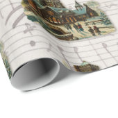 Weihnachtskirche viktorianische Weihnachtslieder M Geschenkpapier (Rolleneckpunkt)
