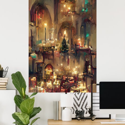 Weihnachtskirche, Weihnachtsgeschenke Poster (Heimbüro)
