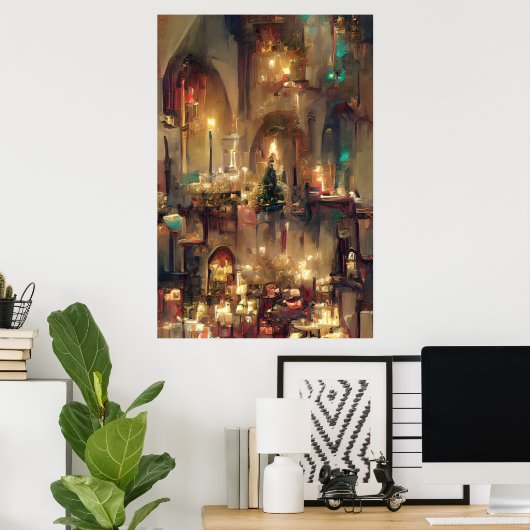 Weihnachtskirche, Weihnachtsgeschenke Poster (Heimbüro)