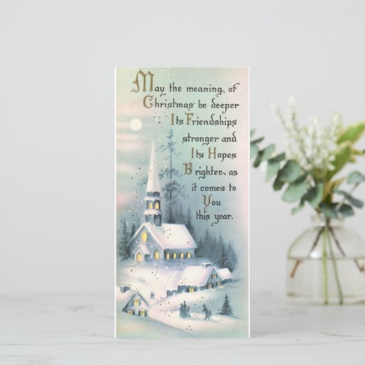 Weihnachtskirche Winter Feiertagskarte (Stehend Vorderseite)