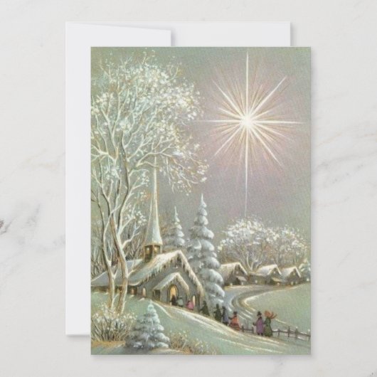 Weihnachtskirche Winter Feiertagskarte (Vorderseite)