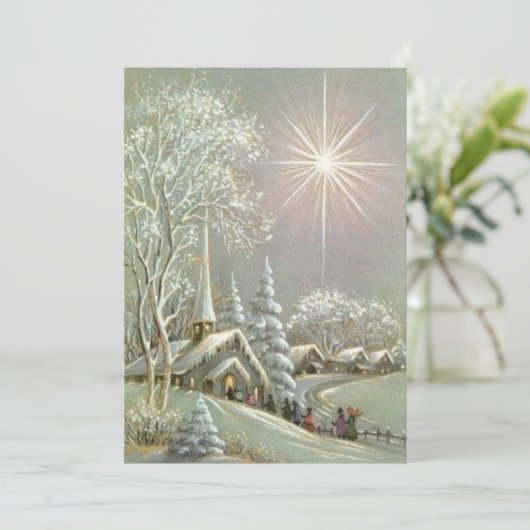 Weihnachtskirche Winter Feiertagskarte (Stehend Vorderseite)