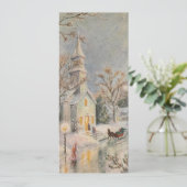 Weihnachtskirche Winterlandschaft Feiertagskarte (Stehend Vorderseite)