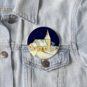 Weihnachtskirchen-Winterszene Button (Beispiel)