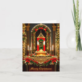 Weihnachtskirchenaltar Grußkarte Karte