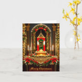 Weihnachtskirchenaltar Grußkarte Karte (Gelbe Blume)