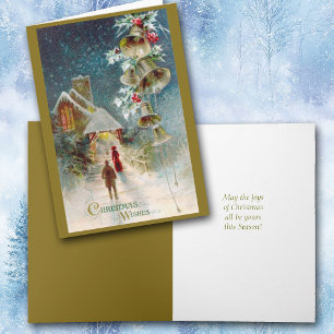 Weihnachtskirchendienste und Glockenkarte Feiertagskarte