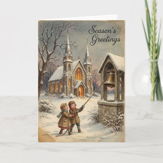 Weihnachtskirchenglocken-Grußkarte Karte (Vorderseite)