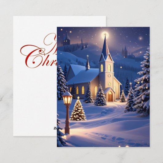 Weihnachtskirchenkarte Feiertagskarte (Vorne/Hinten)