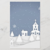 Weihnachtskirchenlandschaft Briefpapier (Vorderseite)