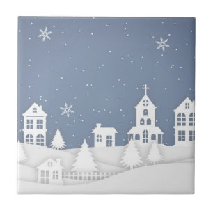 Weihnachtskirchenlandschaft Fliese