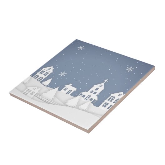 Weihnachtskirchenlandschaft Fliese (Seite)